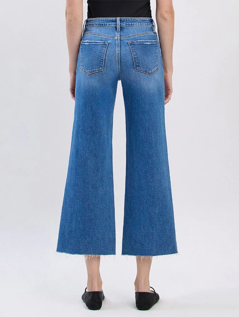 Vervet High Rise Raw Hem Twist Wide Jeans - Image 4