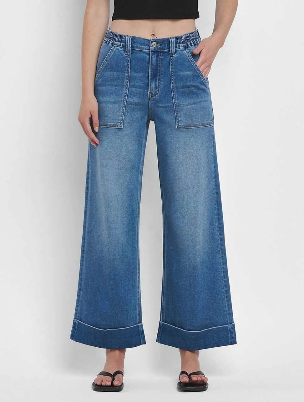 Vervet Kris High Rise Super Soft Baggy Wide Leg Jeans - Image 4