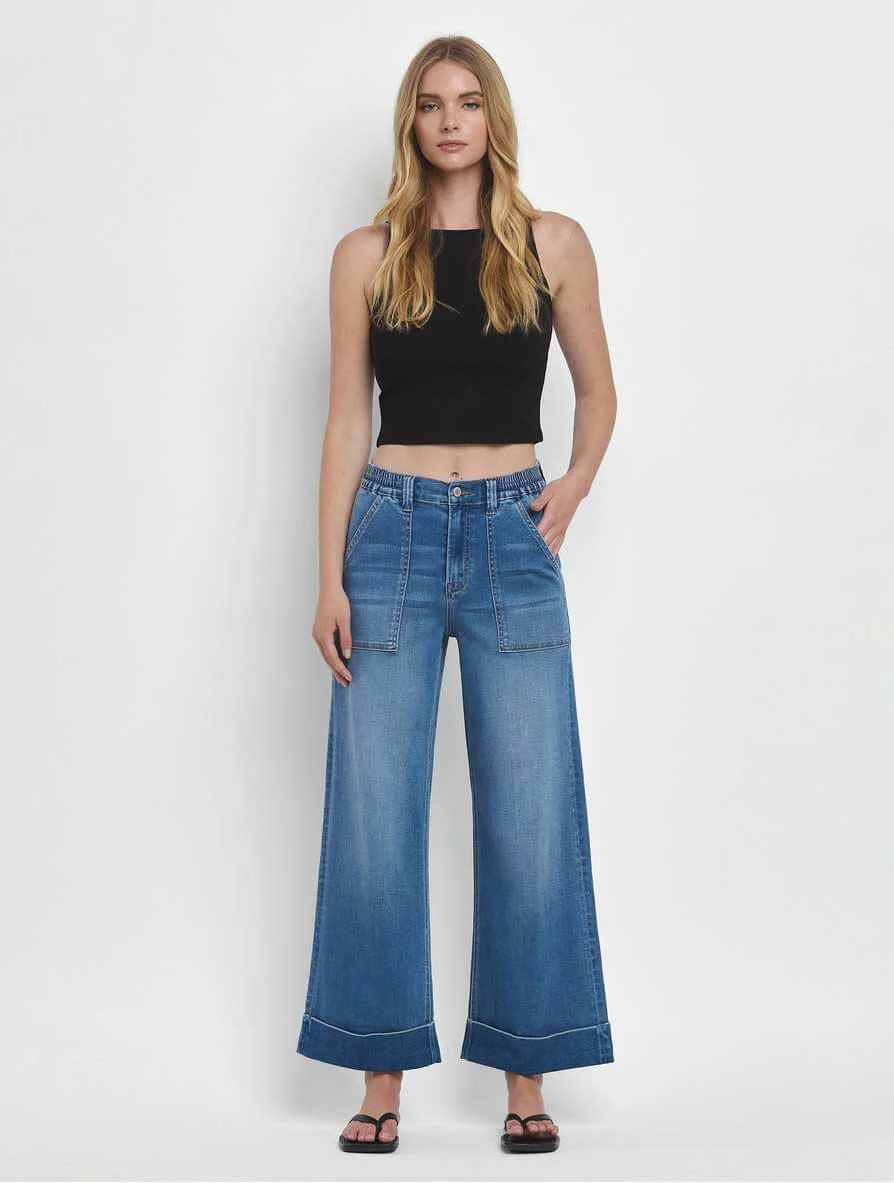 Vervet Kris High Rise Super Soft Baggy Wide Leg Jeans - Image 5