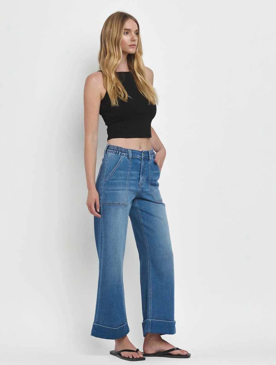 Vervet Kris High Rise Super Soft Baggy Wide Leg Jeans - Image 6