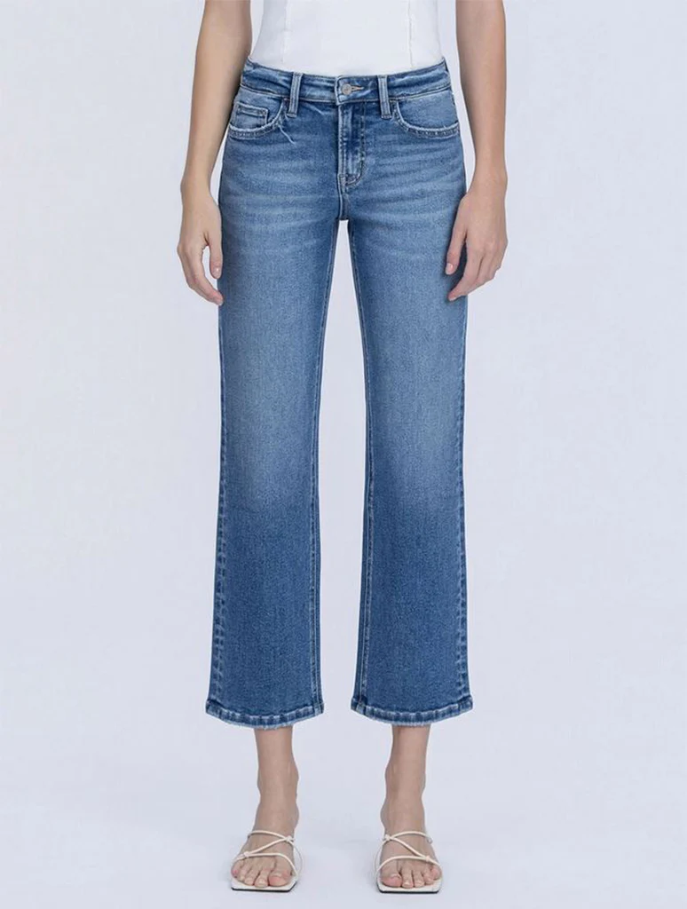 Vervet Mid Rise Ankle Straight Jeans