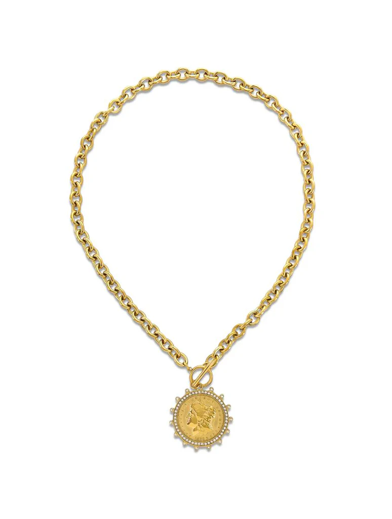 Water Resistant Framed Clear Square‑Cut CZ Stone Necklace