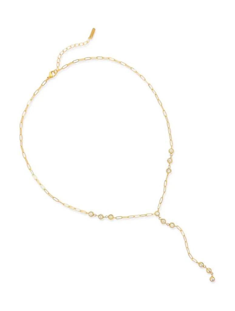 Water Resistant Paperclip Chain Lariat Necklace