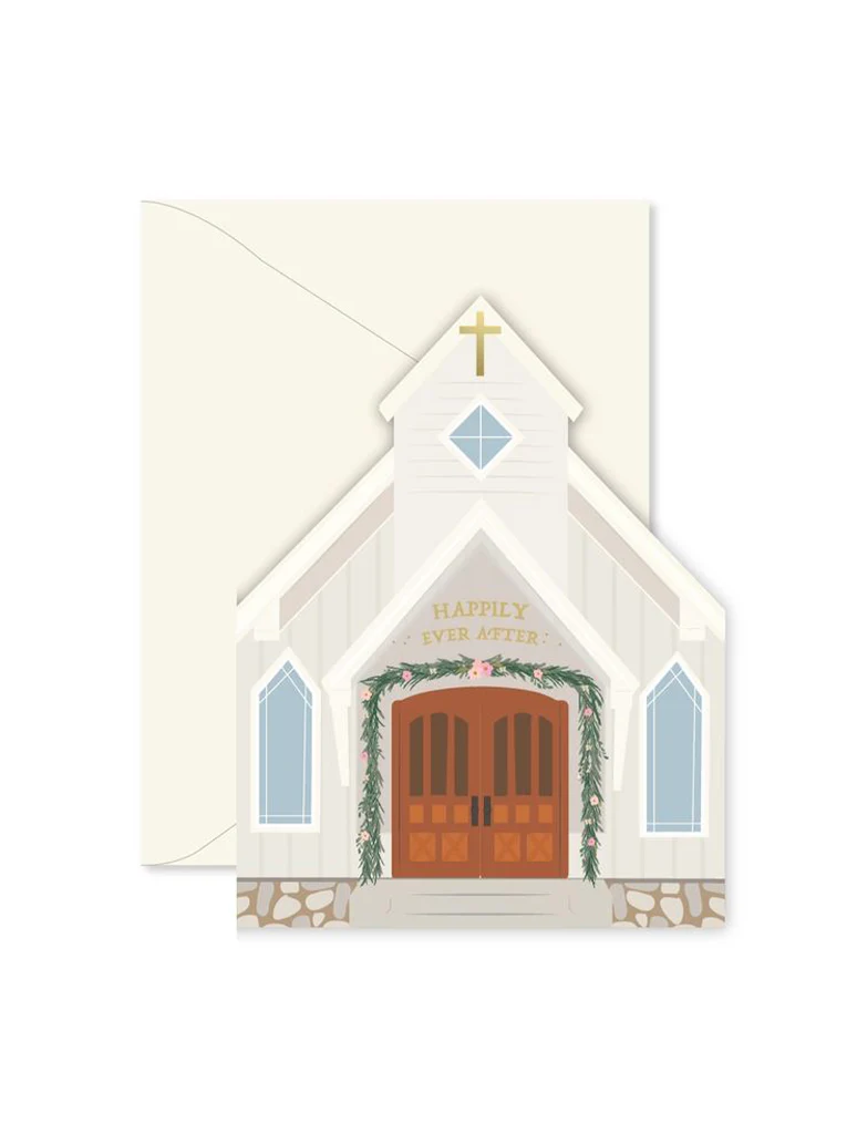 Wedding Chapel Die-Cut Greeting Card