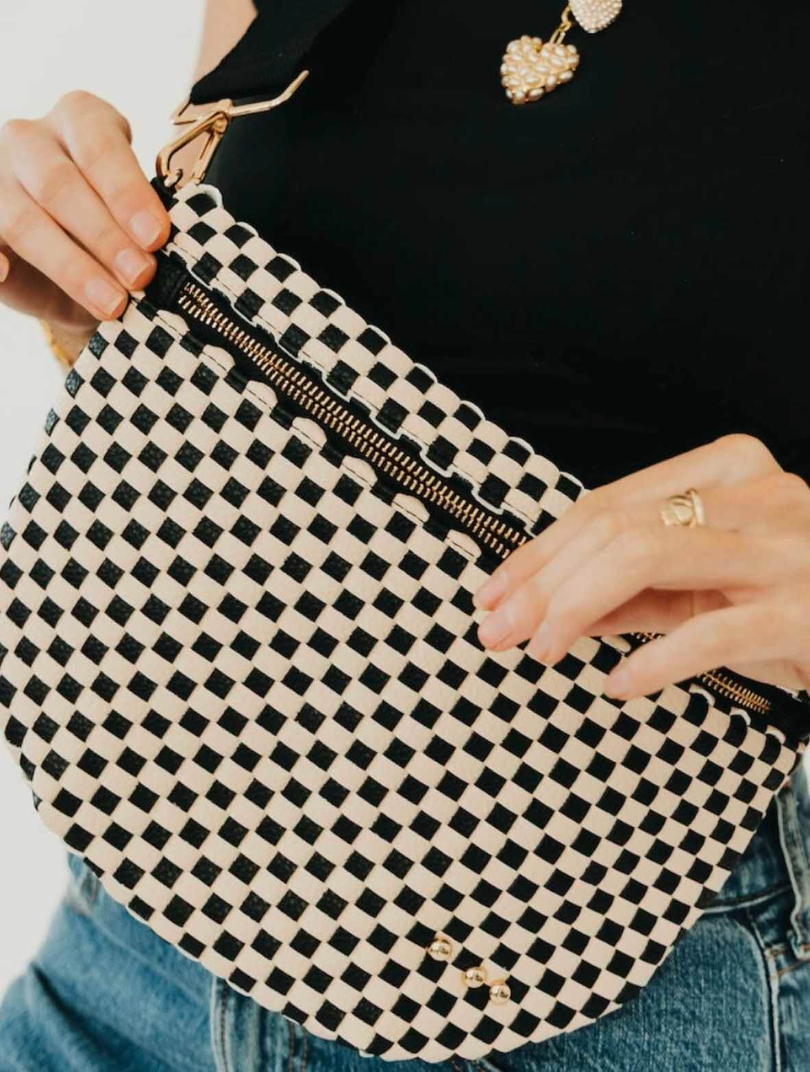 Westlyn Woven Bum Bag with Studded Detail - Image 10