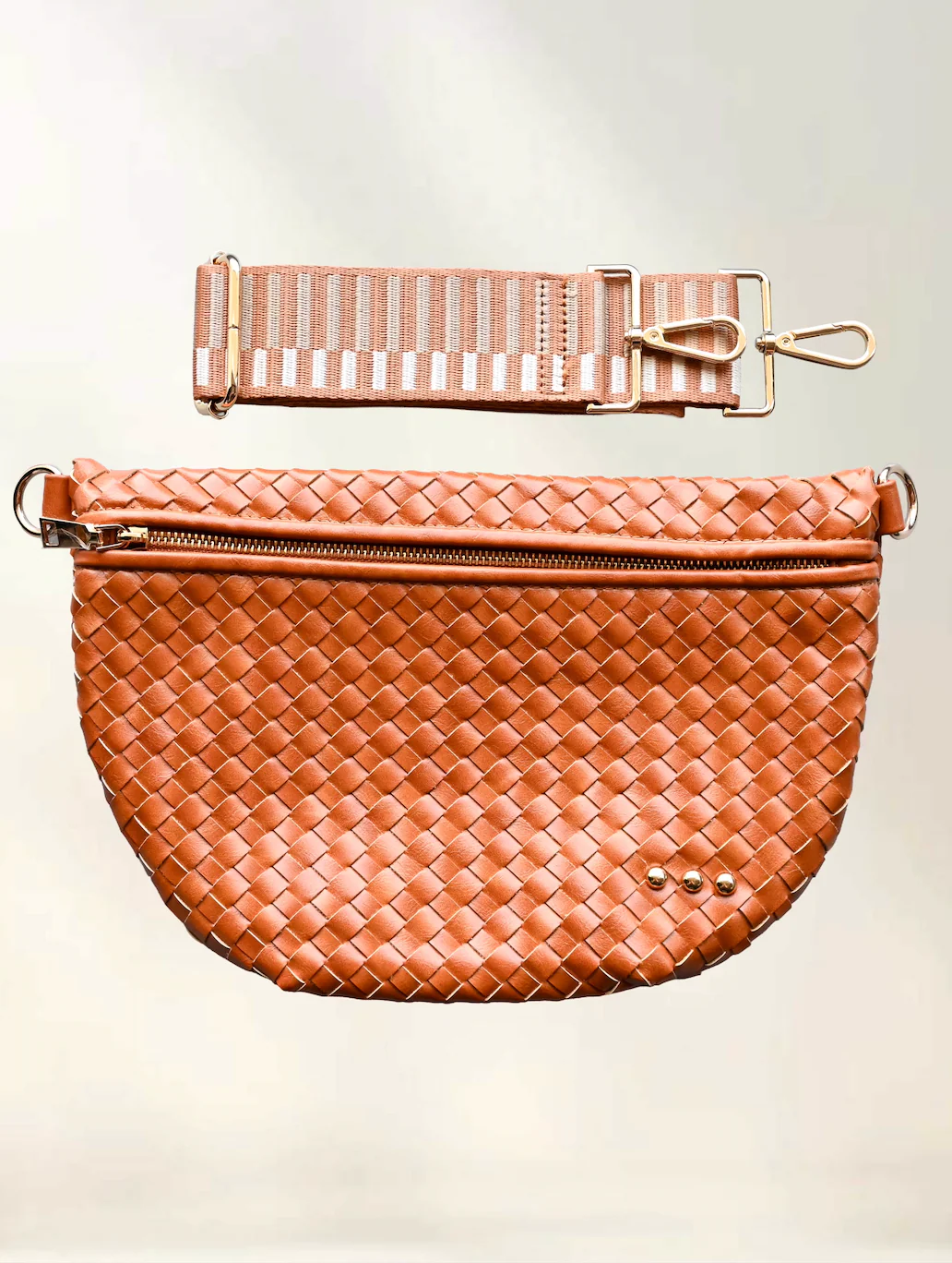 Westlyn Woven Bum Bag with Studded Detail - Image 14