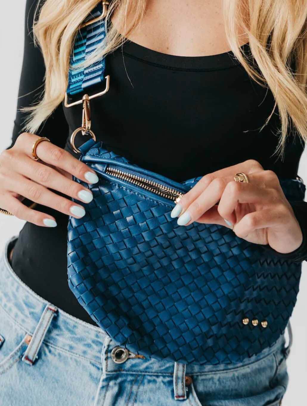Westlyn Woven Bum Bag with Studded Detail - Image 16