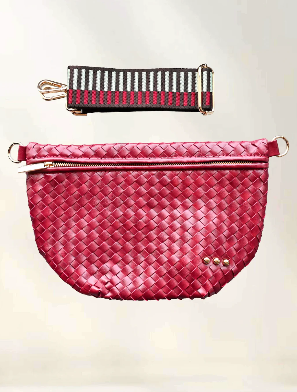 Westlyn Woven Bum Bag with Studded Detail - Image 17