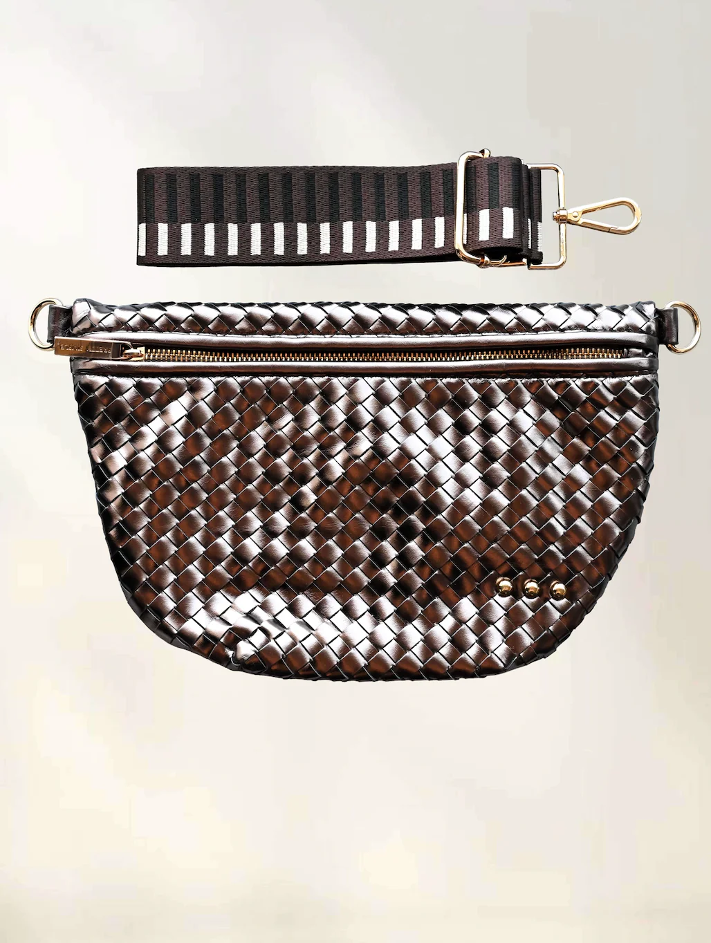 Westlyn Woven Bum Bag with Studded Detail - Image 18