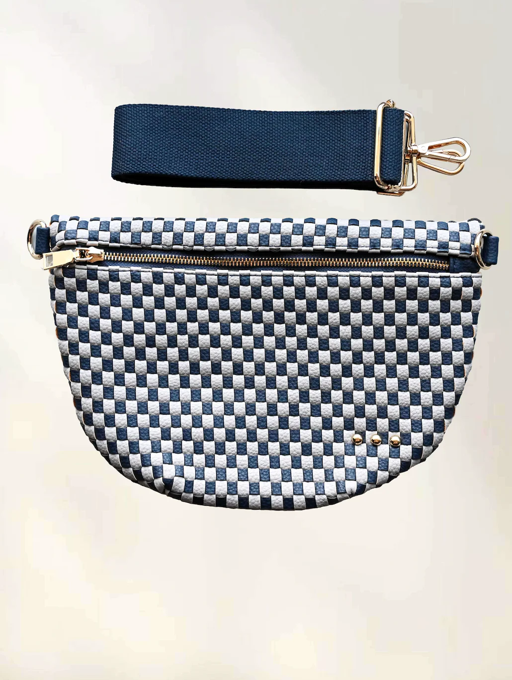 Westlyn Woven Bum Bag with Studded Detail - Image 4