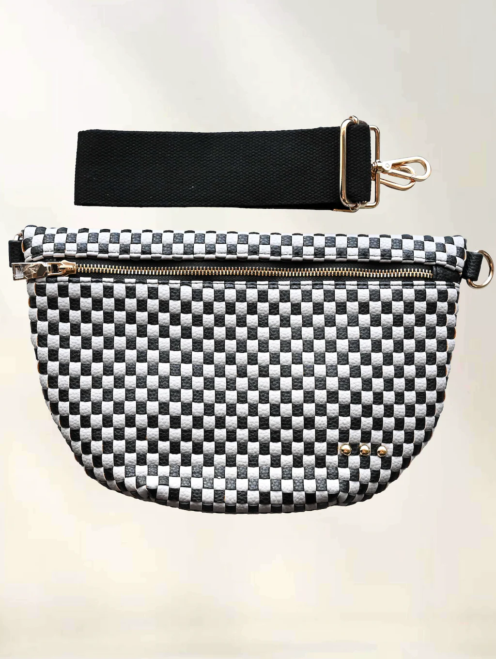 Westlyn Woven Bum Bag with Studded Detail - Image 5