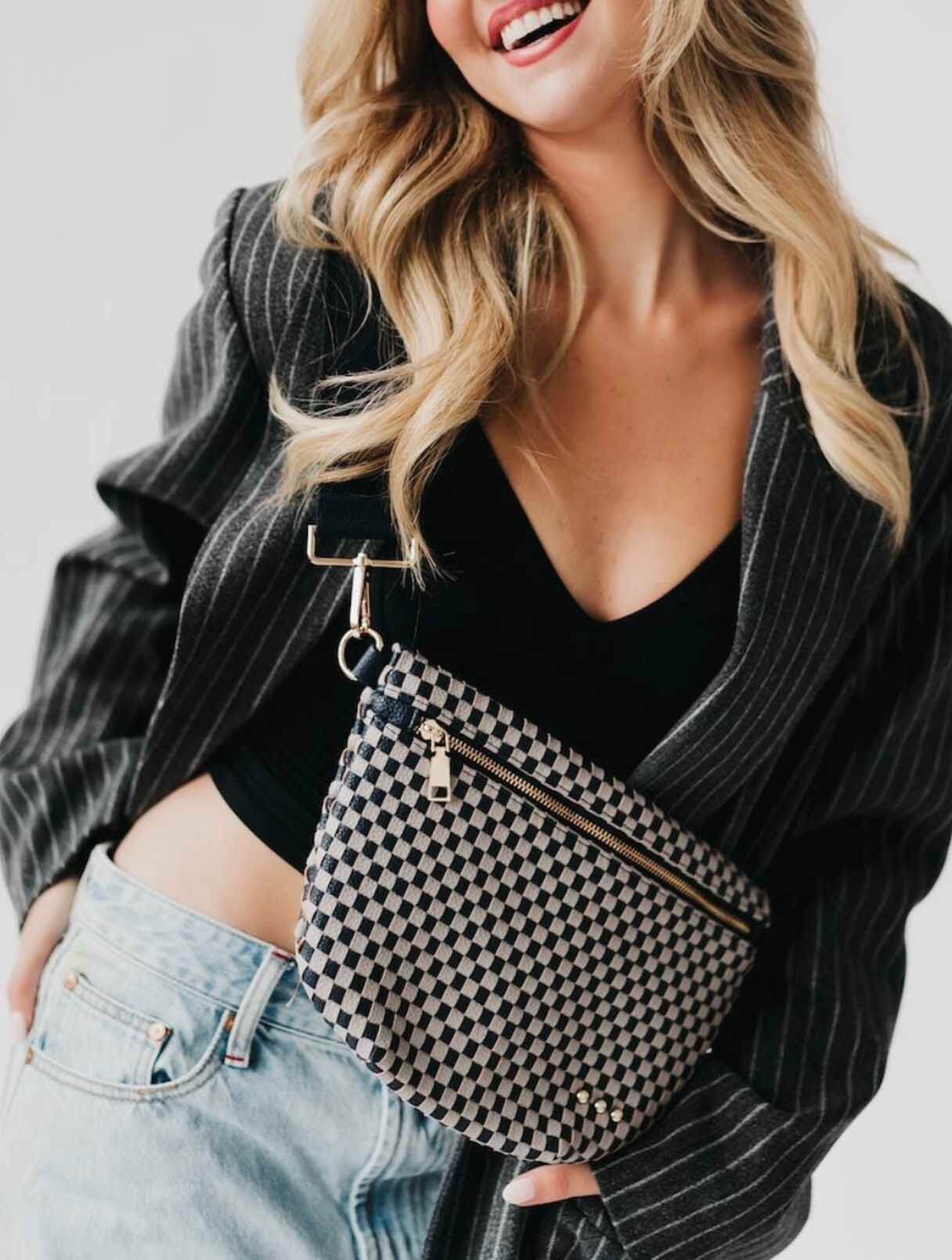 Westlyn Woven Bum Bag with Studded Detail - Image 6