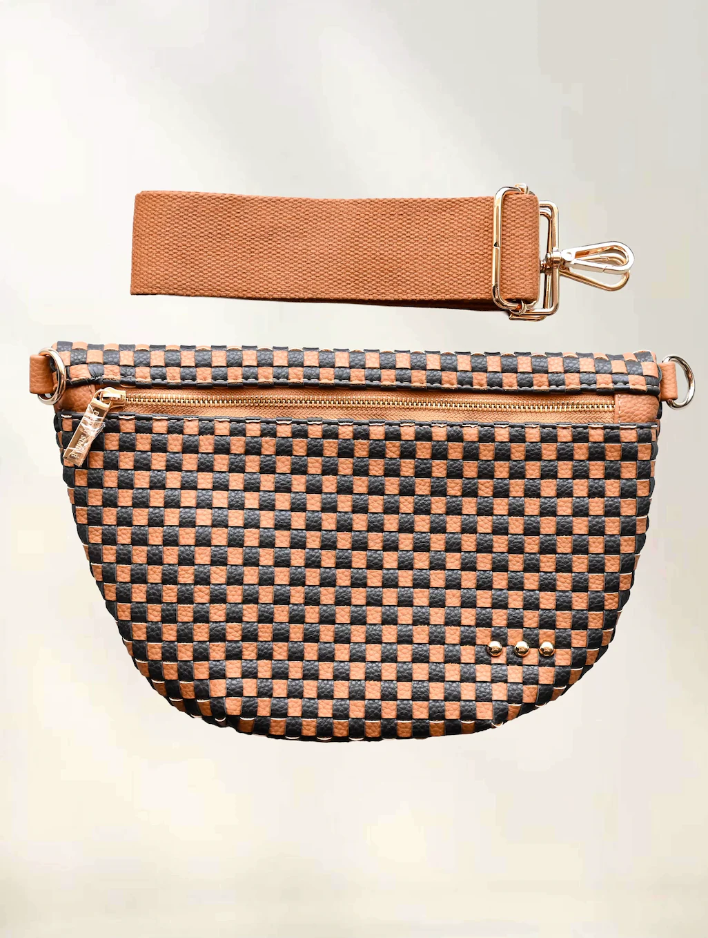 Westlyn Woven Bum Bag with Studded Detail - Image 7