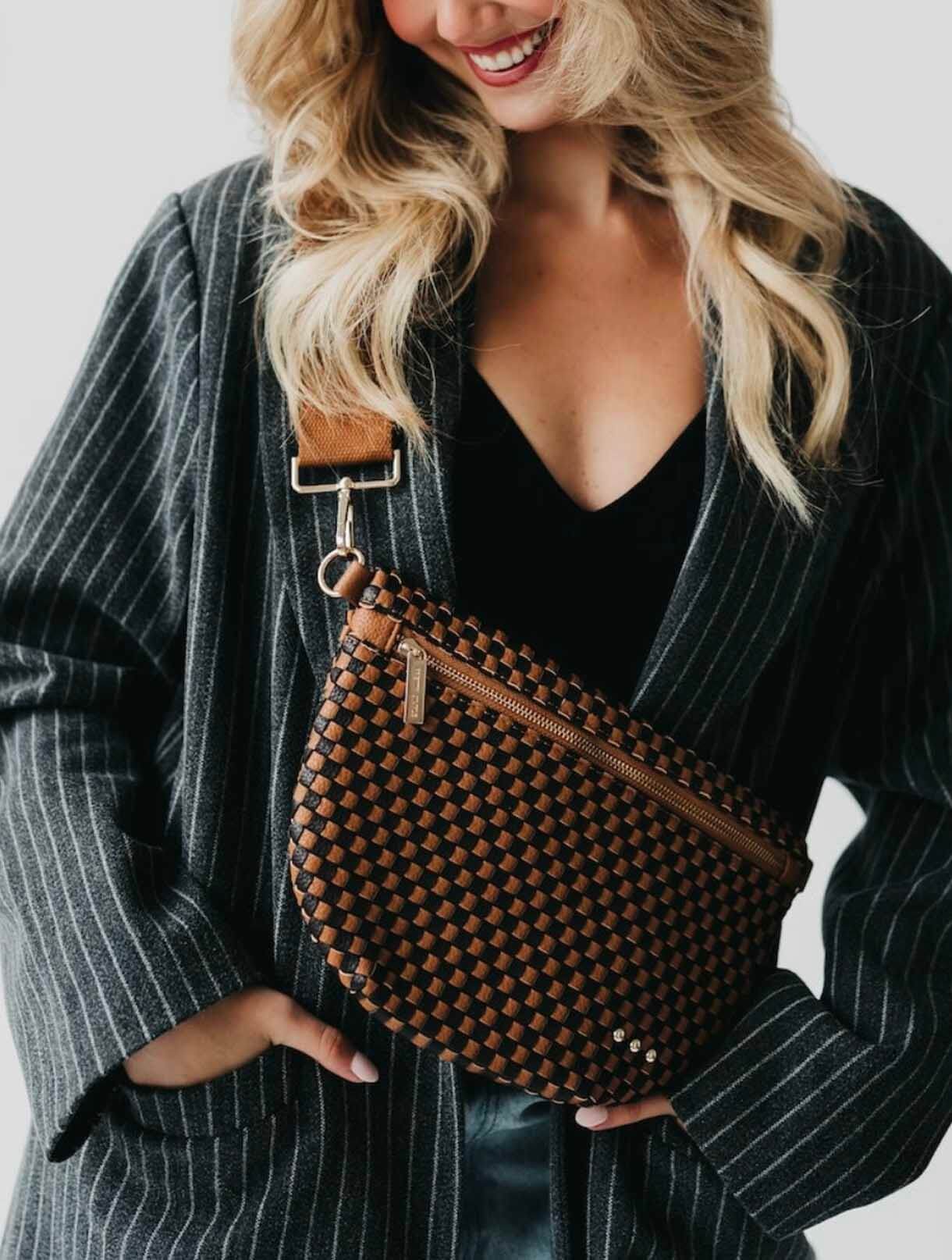 Westlyn Woven Bum Bag with Studded Detail - Image 8